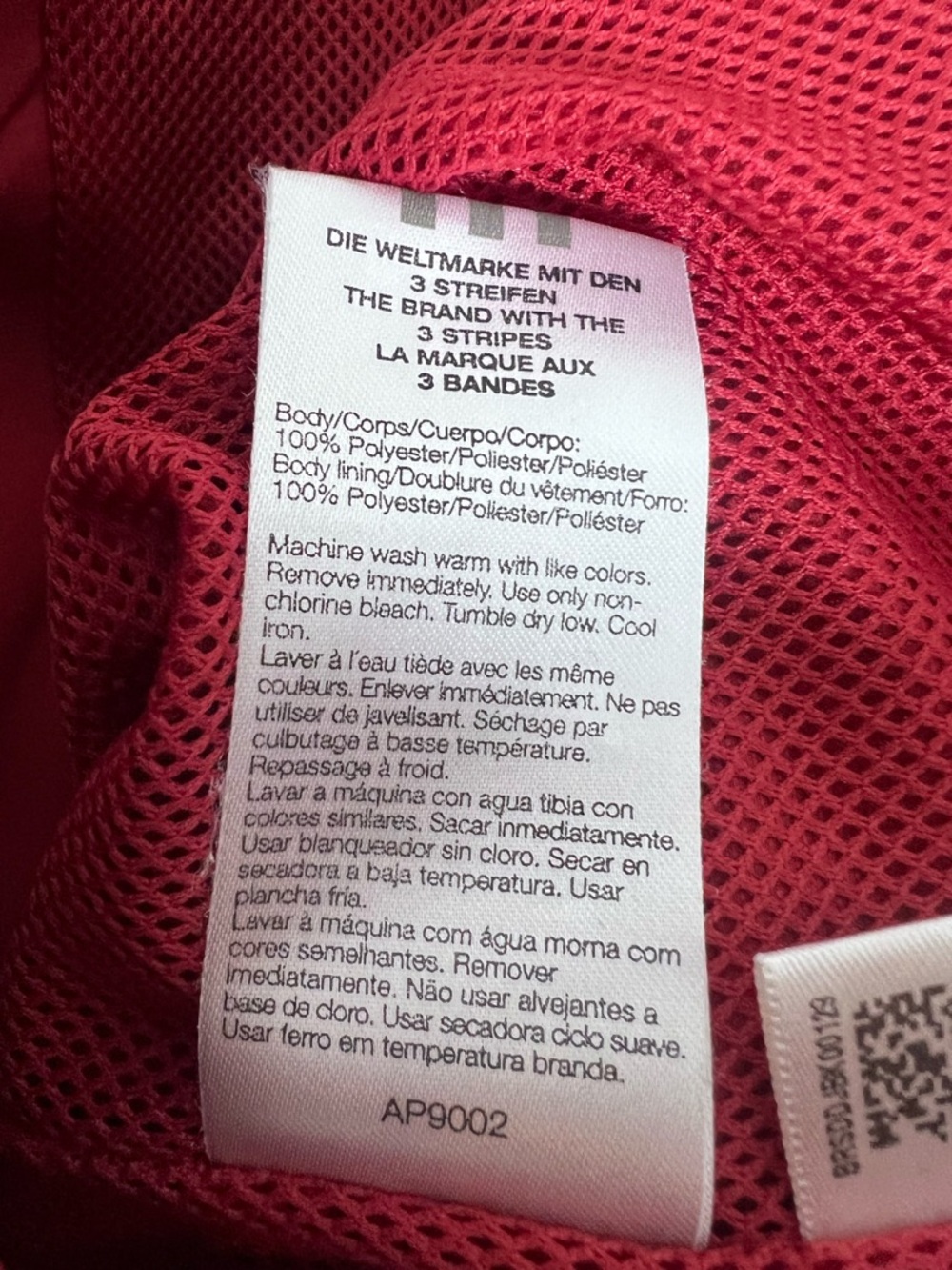 Adidas Men’s Red White Stripe Climaproof Full Zip Windbreaker - Picture 3 of 5